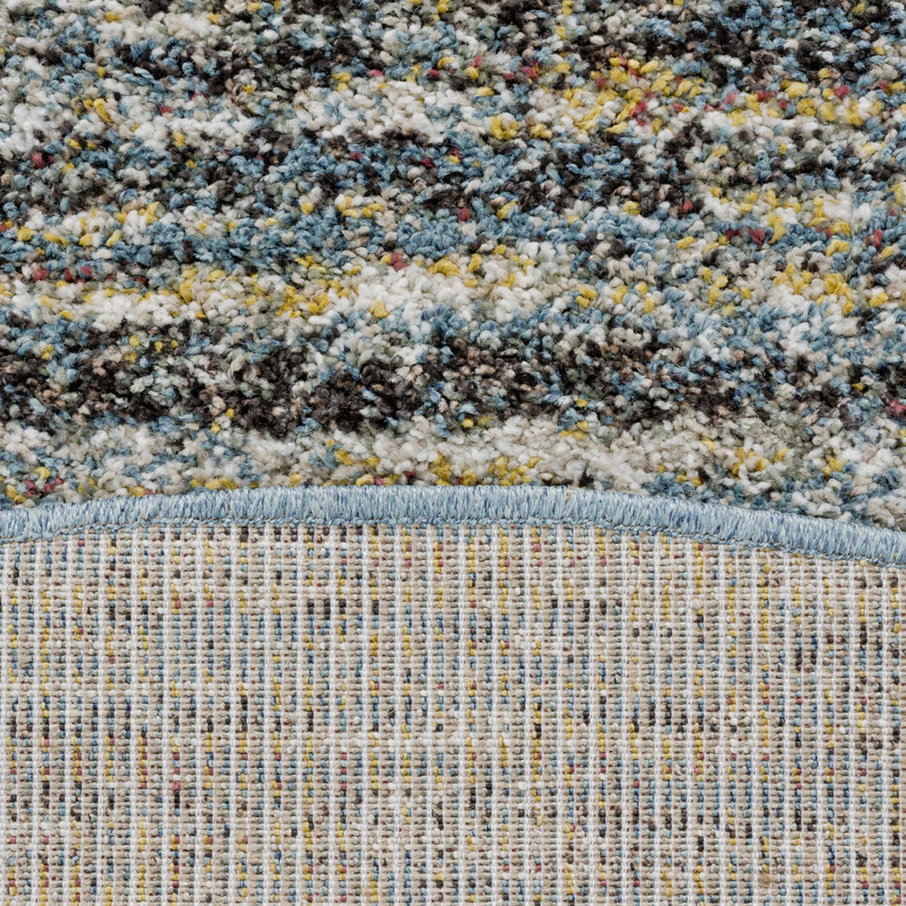 Mehari - Rug 023-0067-5949 Blue/Cream Stripe 120cm Circle