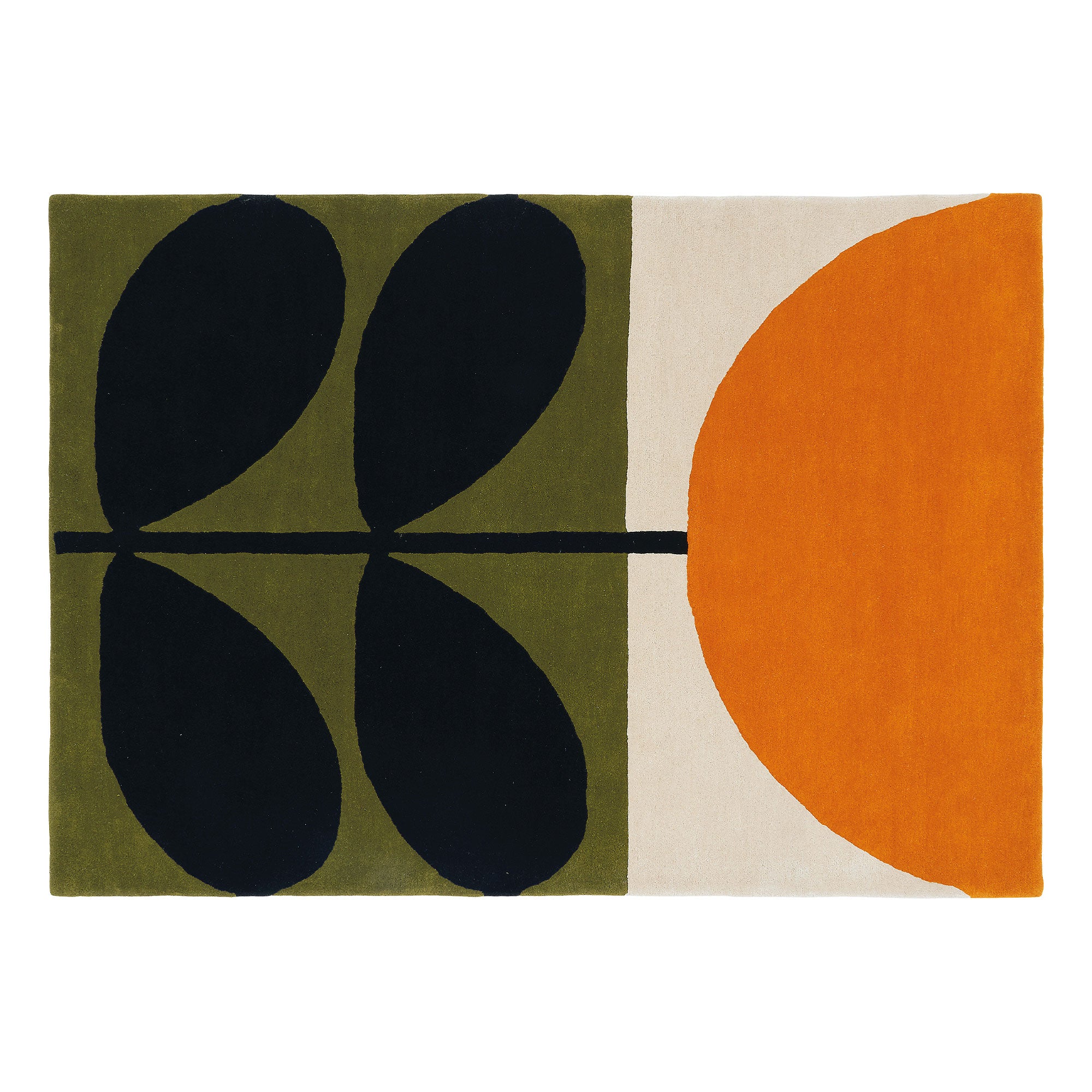 Orla Kiely - Flower Stem Rug Black 059803 200cm x 280cm