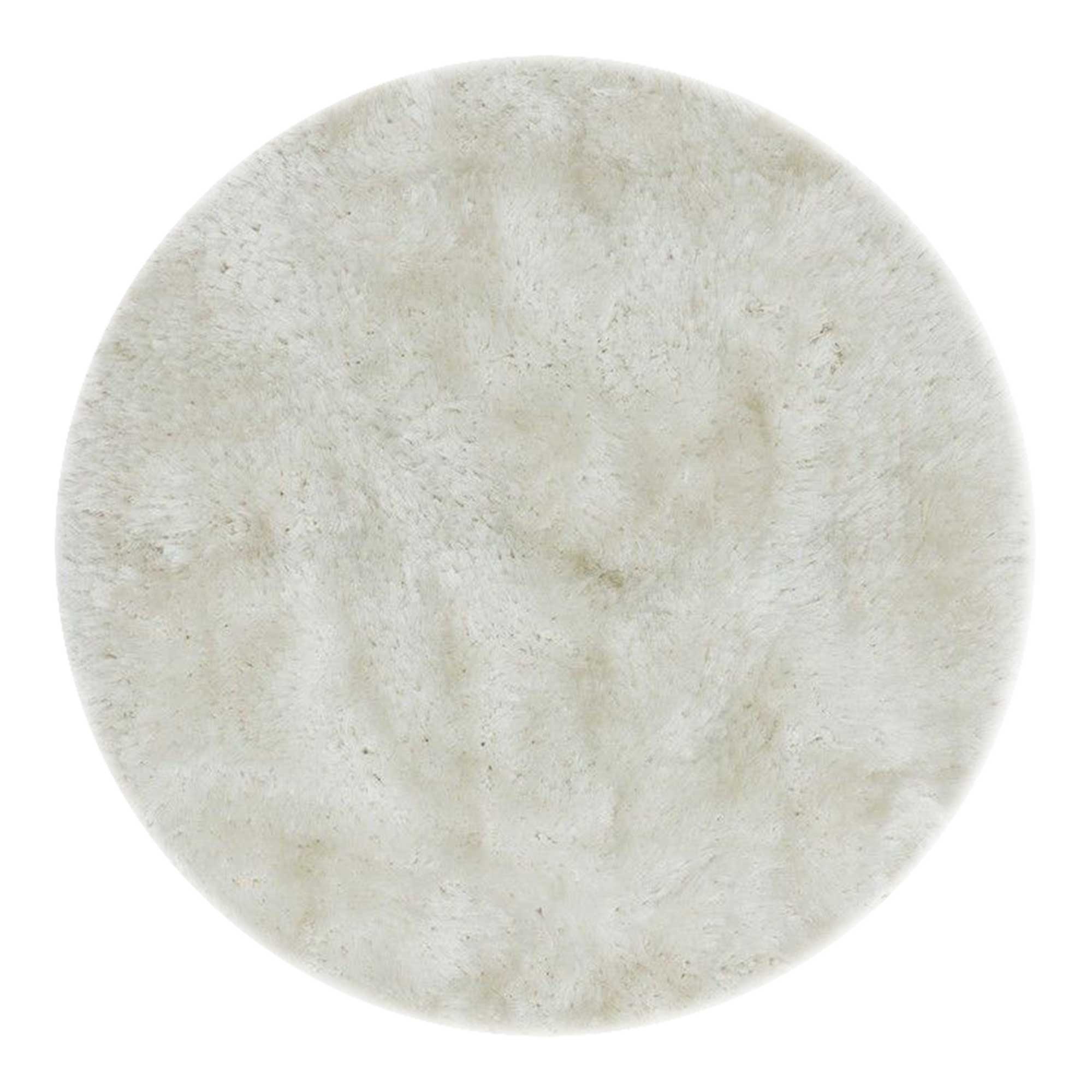 Plush Rug White Circle 150cm