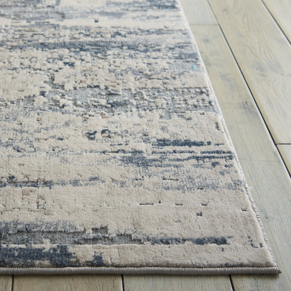 Rustic Textures - Runner Rug RUS04 Beige/Grey 66cm x 230cm