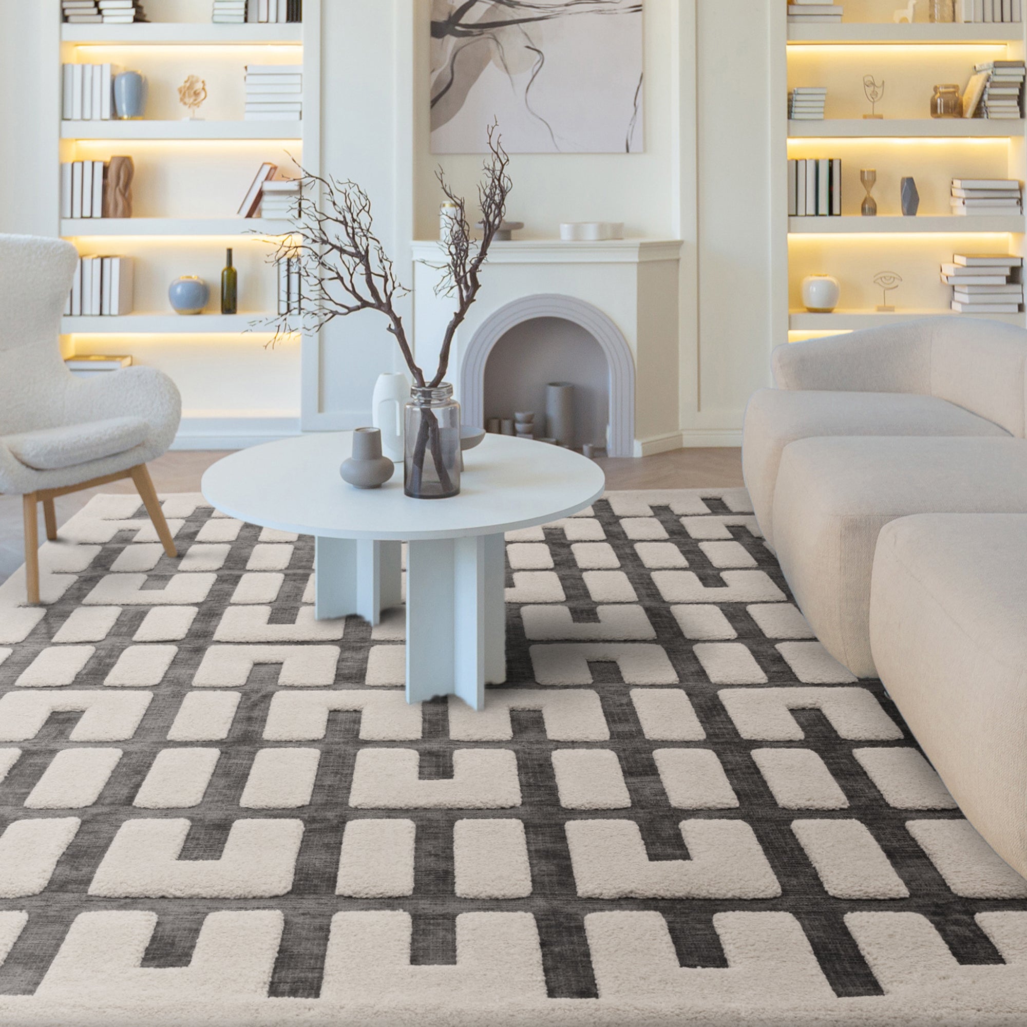 Valley Rug - Charcoal Ivory Junction 160cm x 230cm