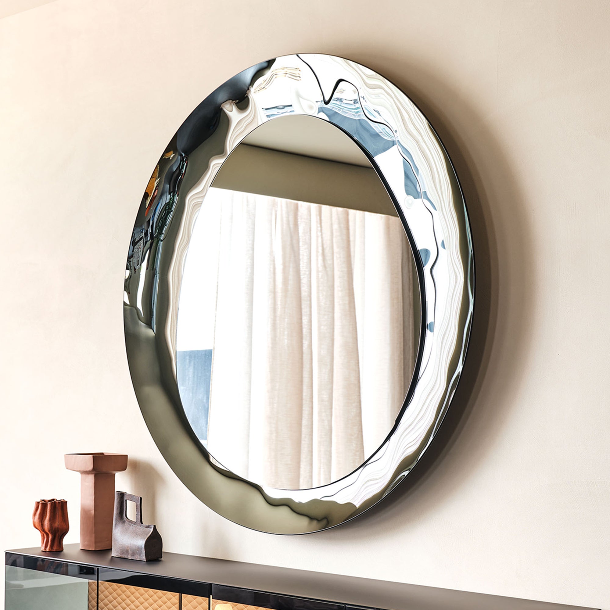 Cattelan Italia Cosmos - Round Mirror 120cm In Bronze Glass