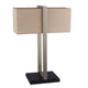 Adjunto Table Lamp Satin Nickle Natural Shade