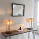 Adjunto Table Lamp Satin Nickle Natural Shade