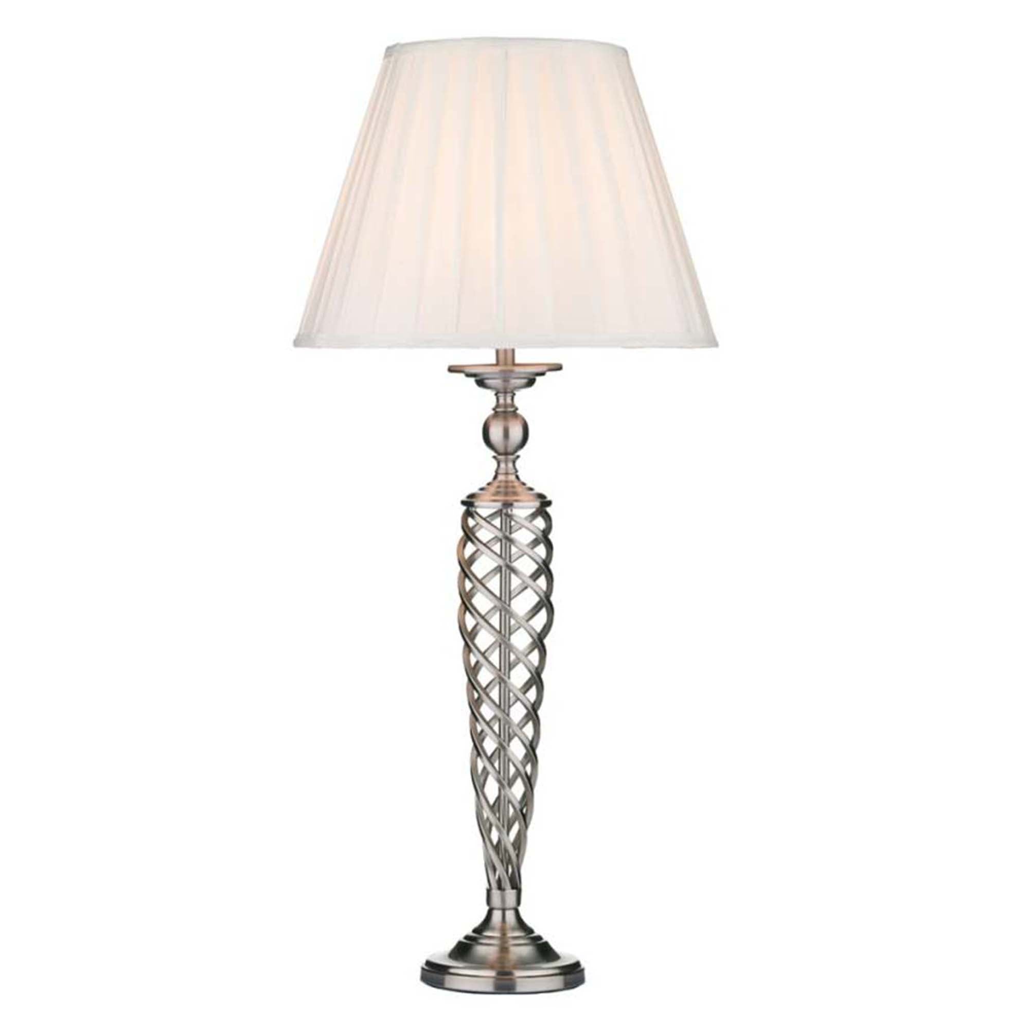 Braid Table Lamp Satin Chrome