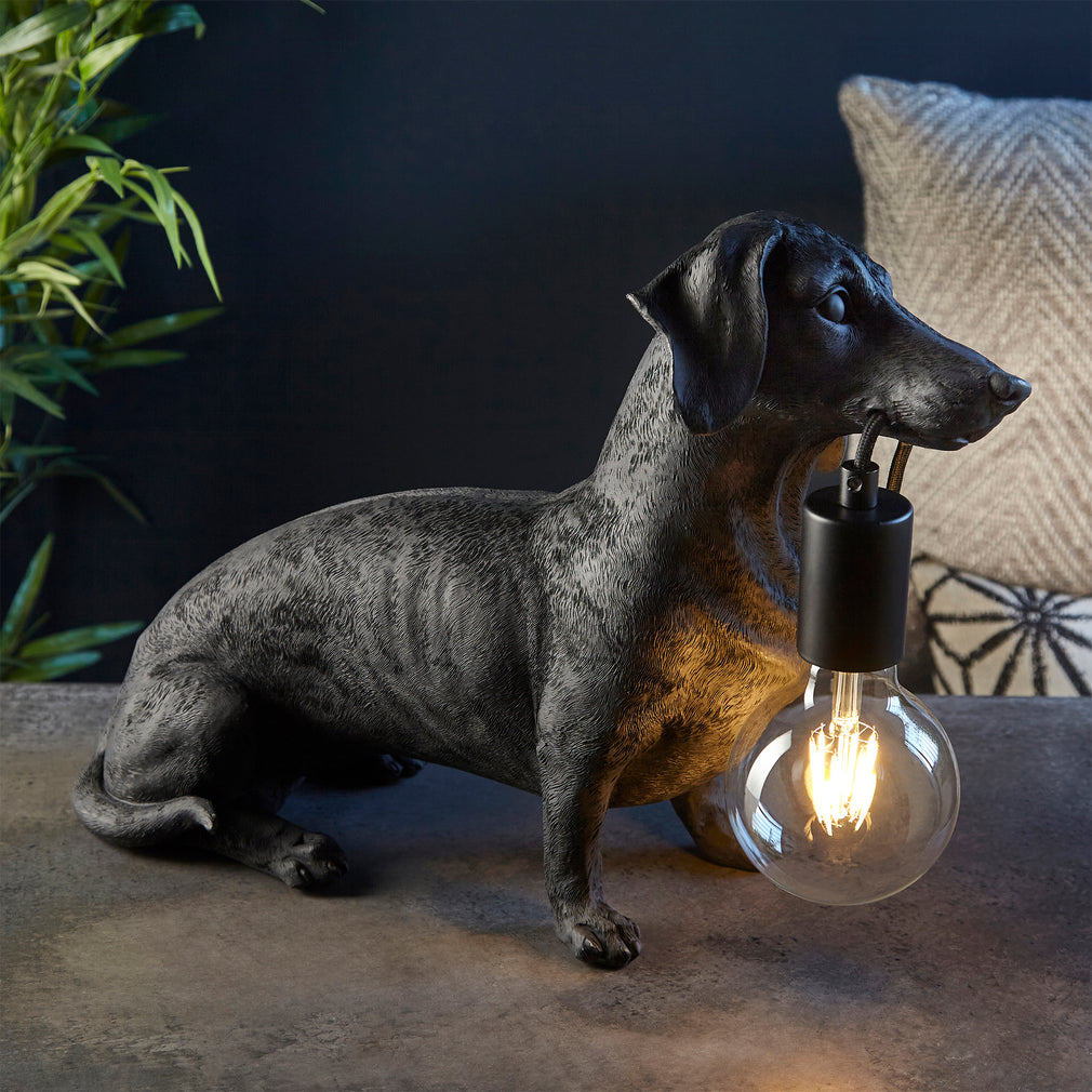 Dachshund Lamp Black