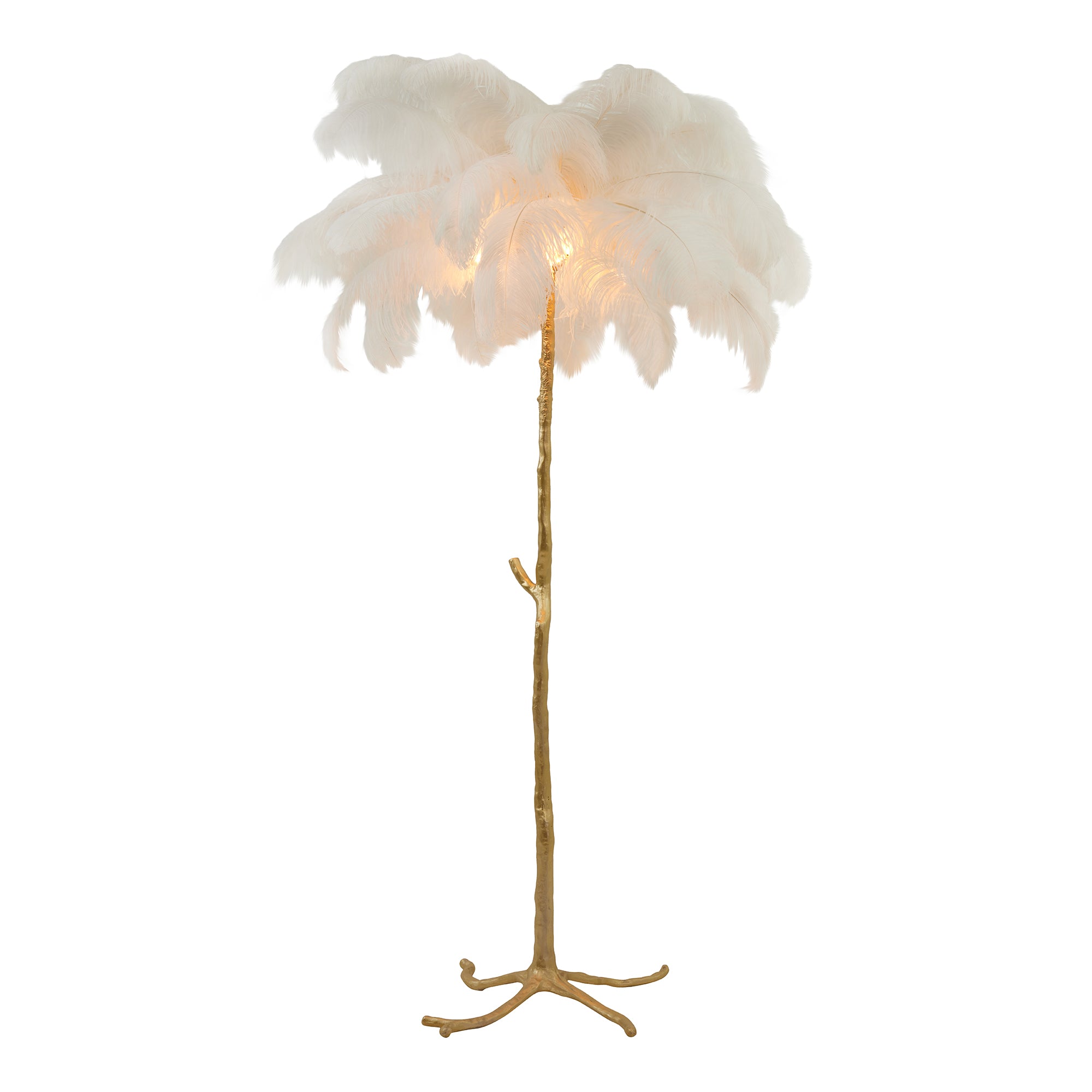 Exotic Feather Floor Lamp White