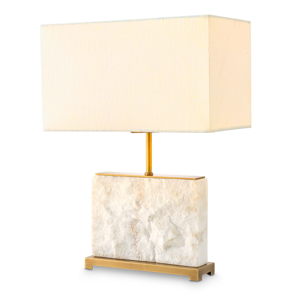 Eichholtz Newton - Small Table Lamp White Marble/Antique Brass