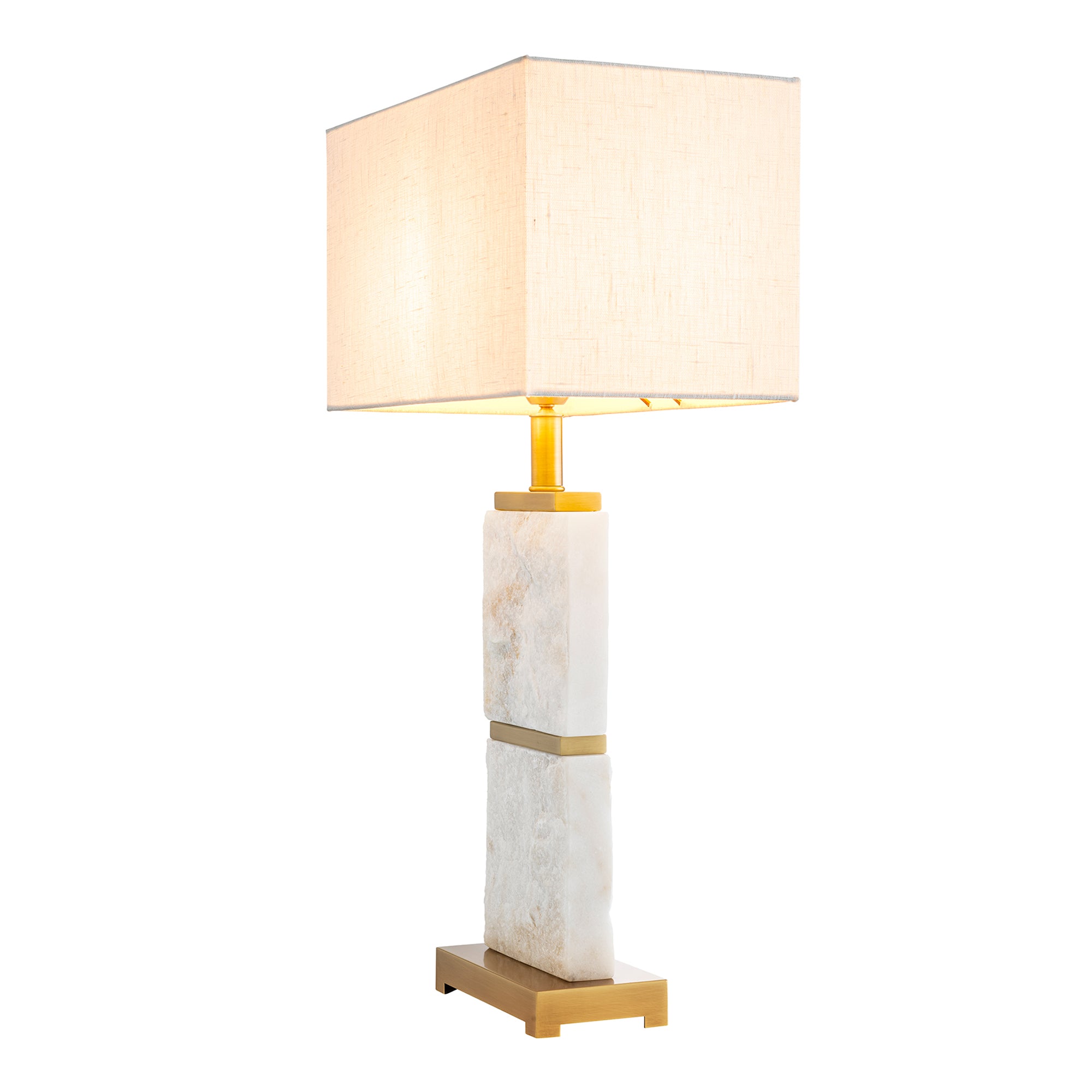 Eichholtz Newton - Large Table Lamp White Marble/Antique Brass