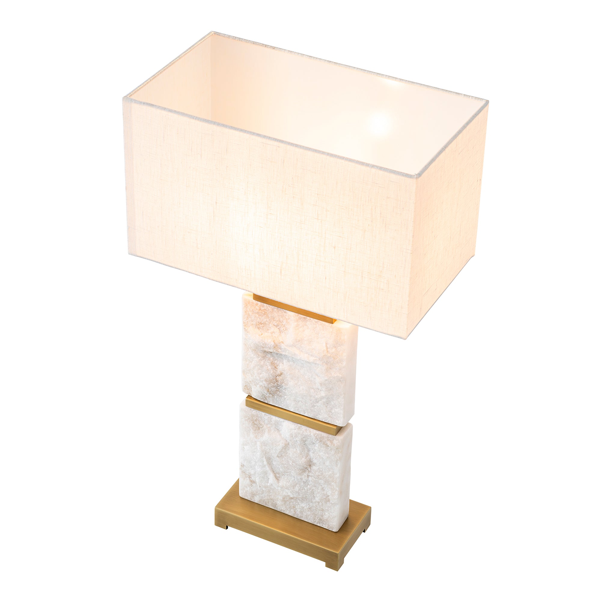 Eichholtz Newton - Large Table Lamp White Marble/Antique Brass