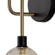 Hayle Black & Brass 2 Wall Light