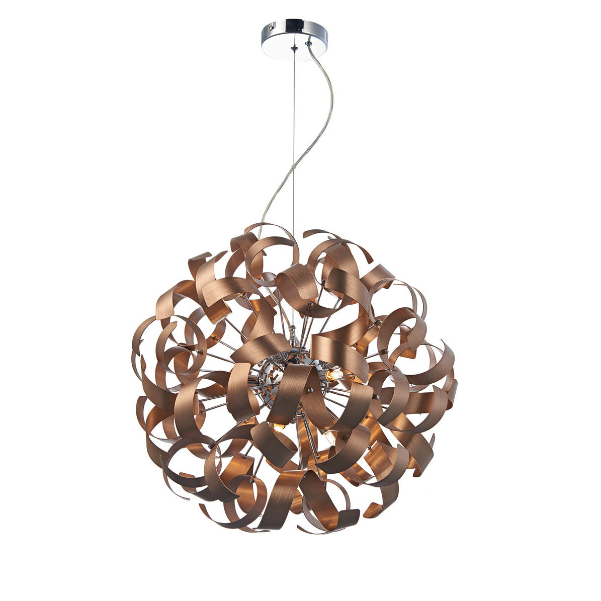 Papardalle 9 Light Pendant Satin Copper