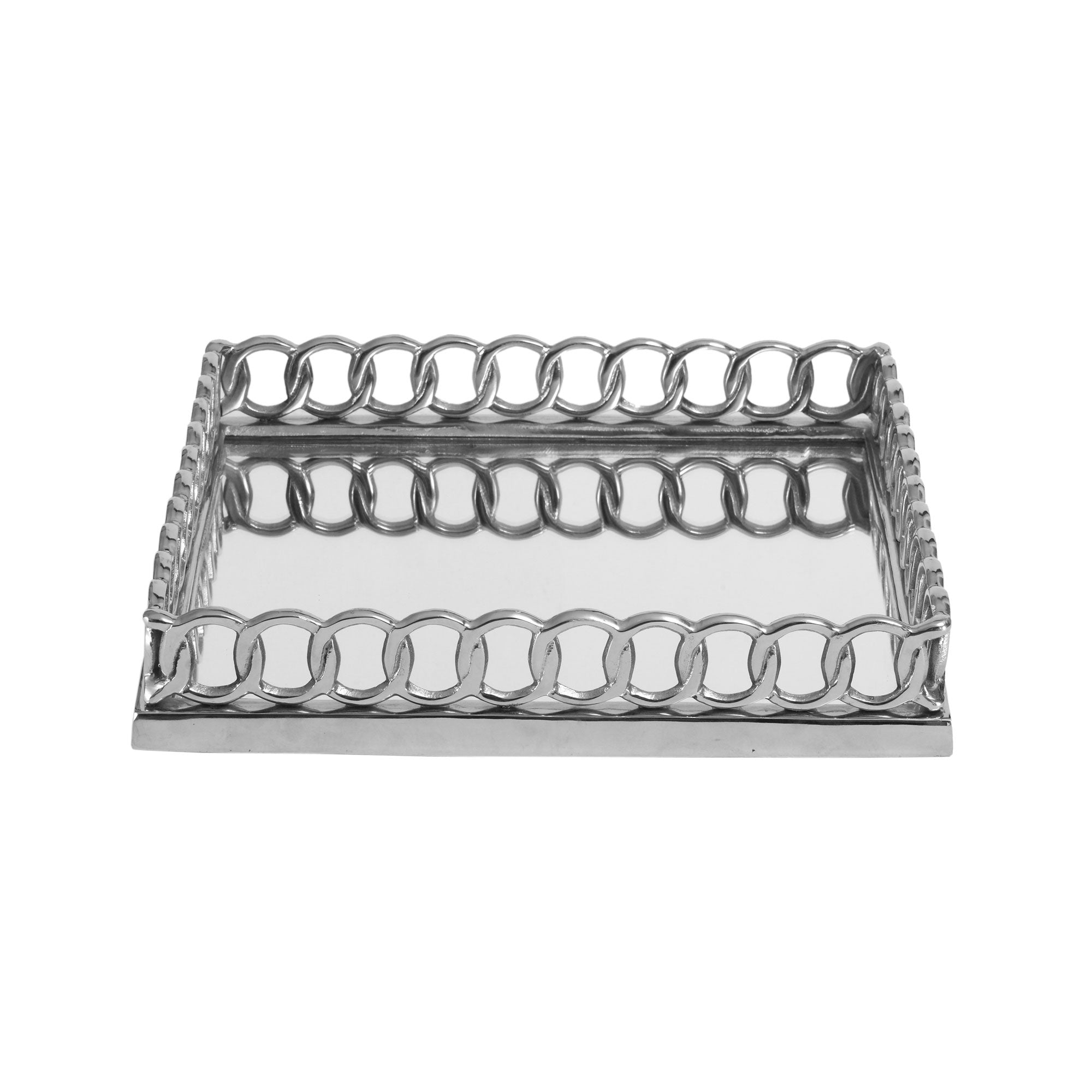 Chain Link Tray - Mirrored Large
