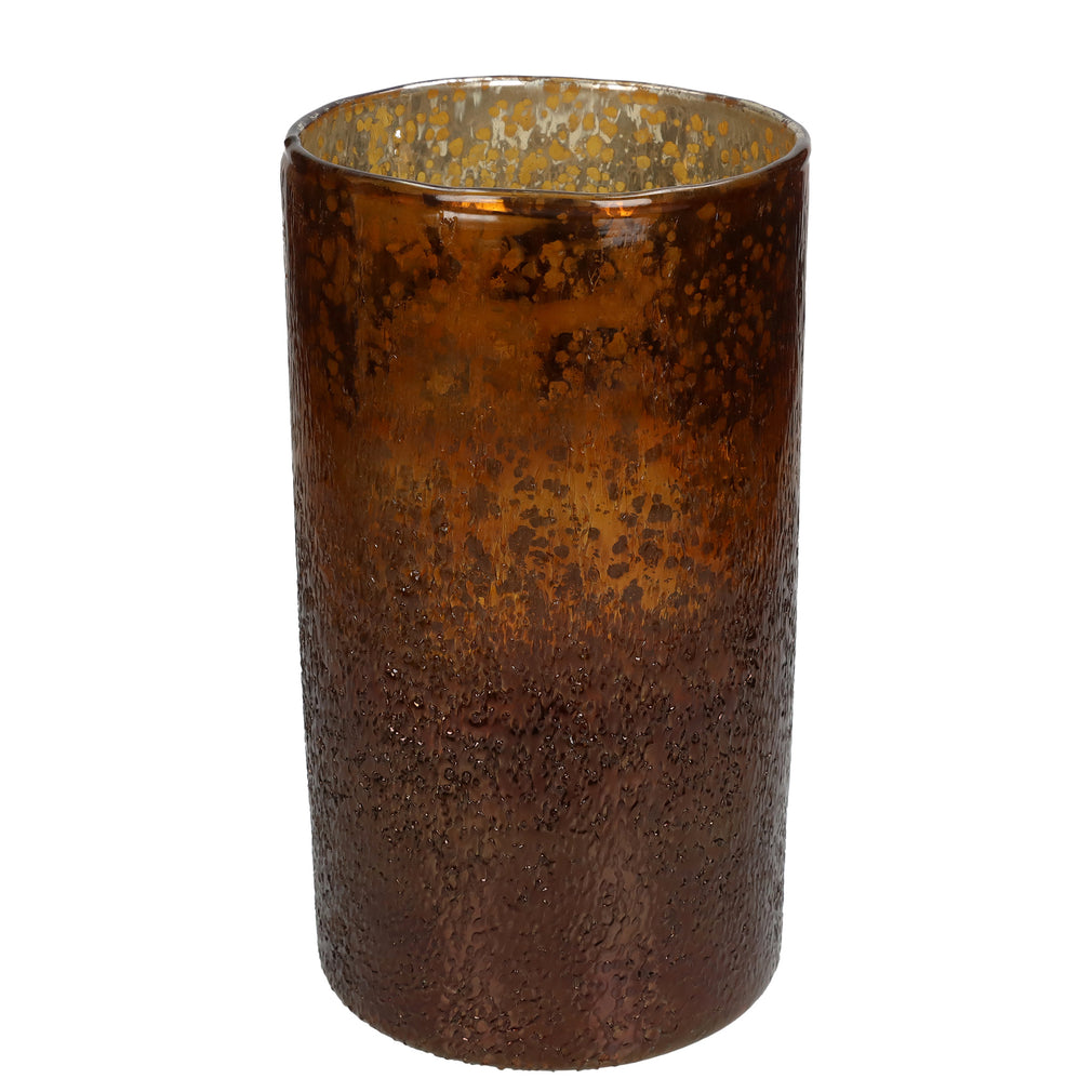 Glass Candle Holder Amber - 25cm