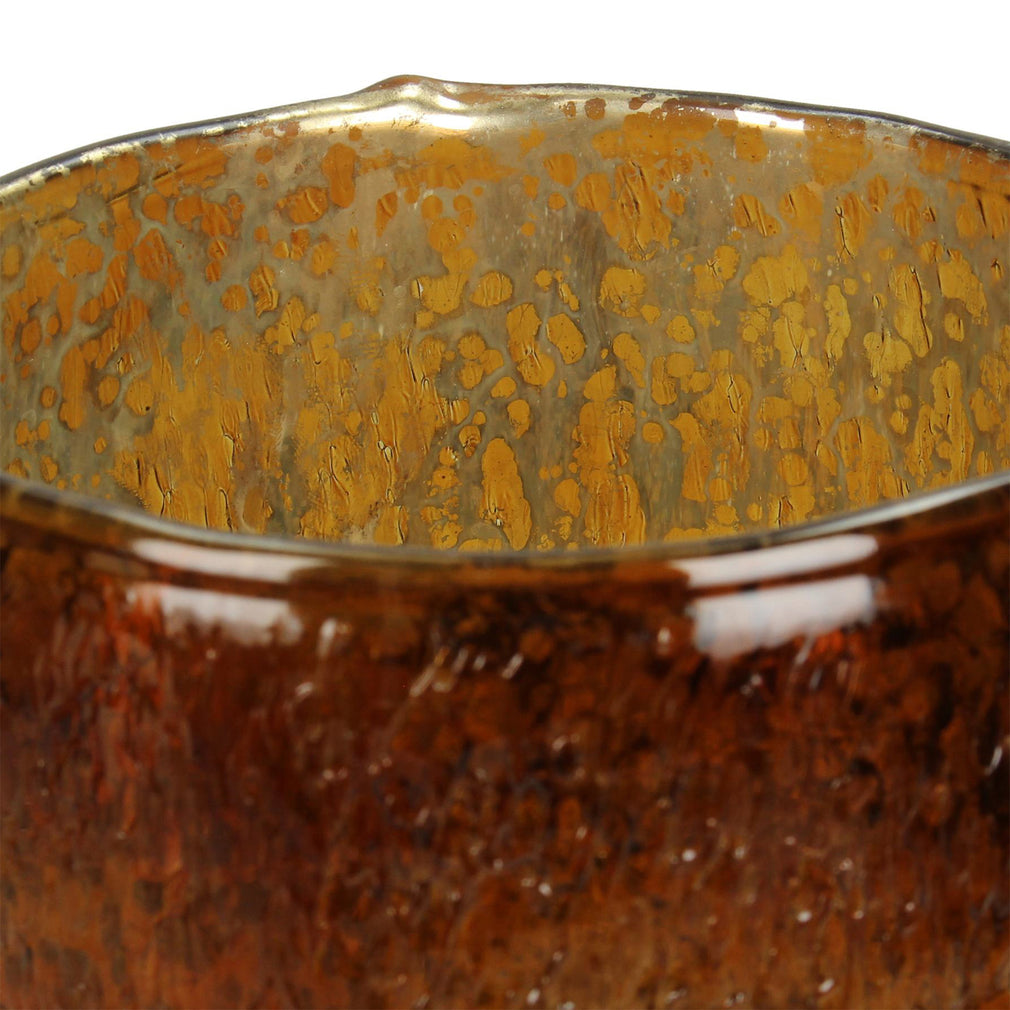 Glass Candle Holder Amber - 25cm