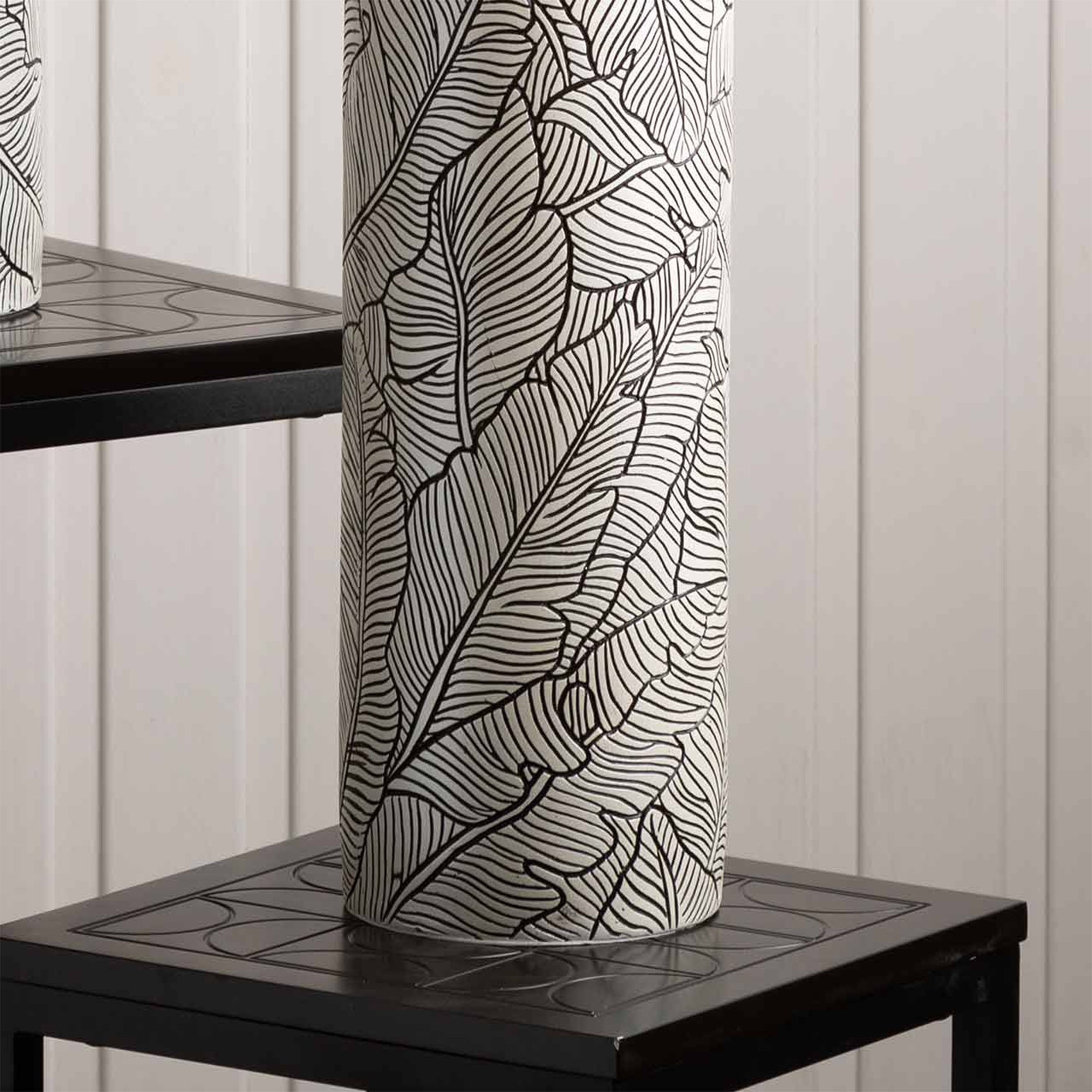 Leaf Print Tall Vase Small