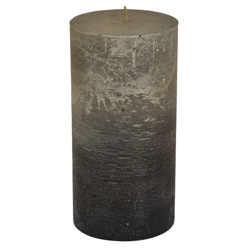 Ombre Pillar Candle Black & Gold