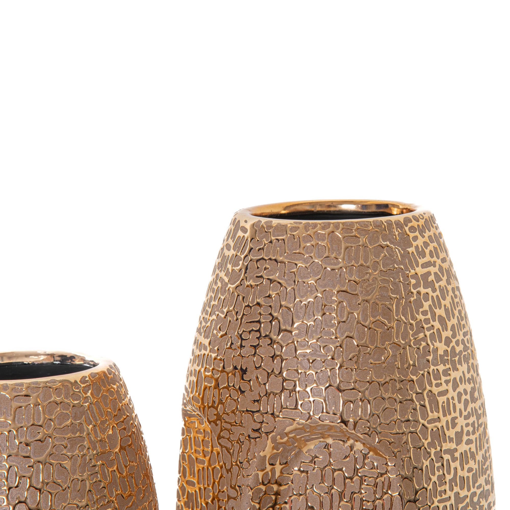 Rapa Nui Gold Textured Ceramic Face Vase Large 38cm(BO)