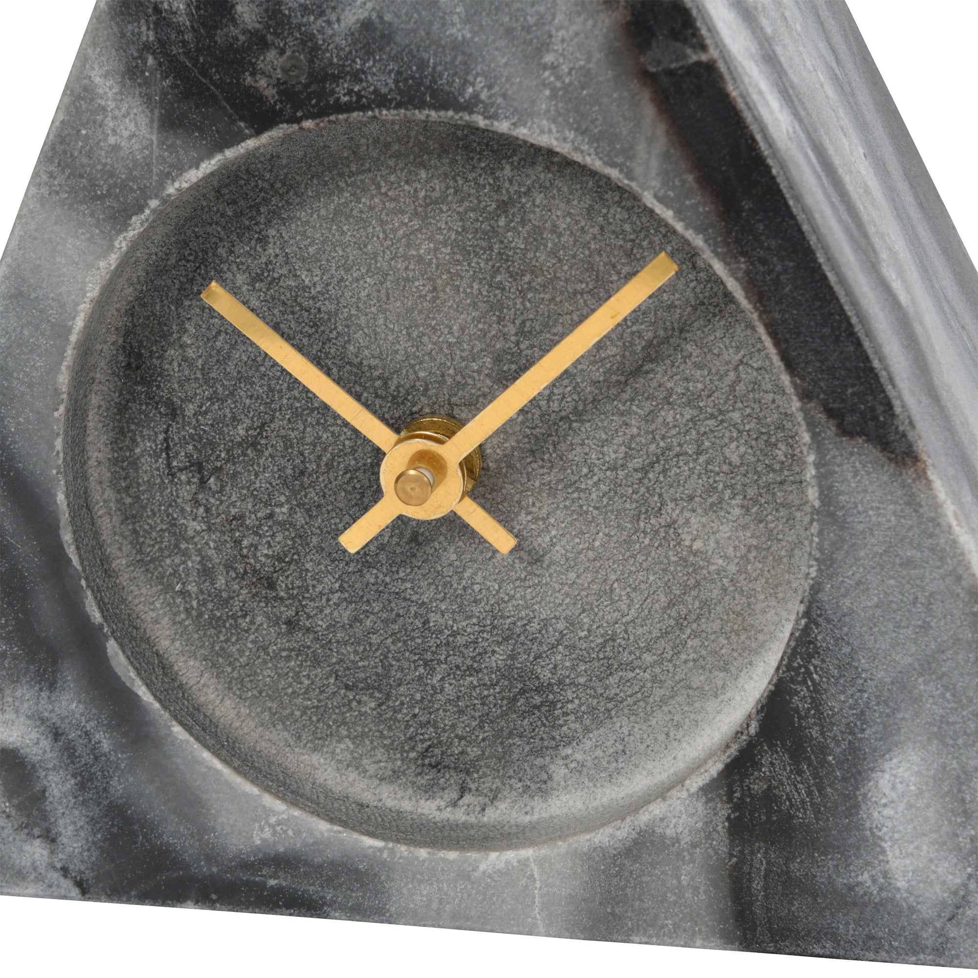 Triangular Mantel Clock - Grey Marble