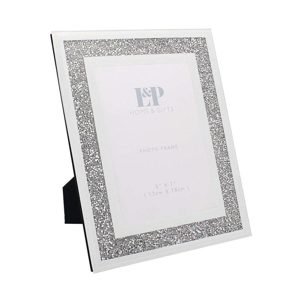 White Crystal Photo Frame 5x7