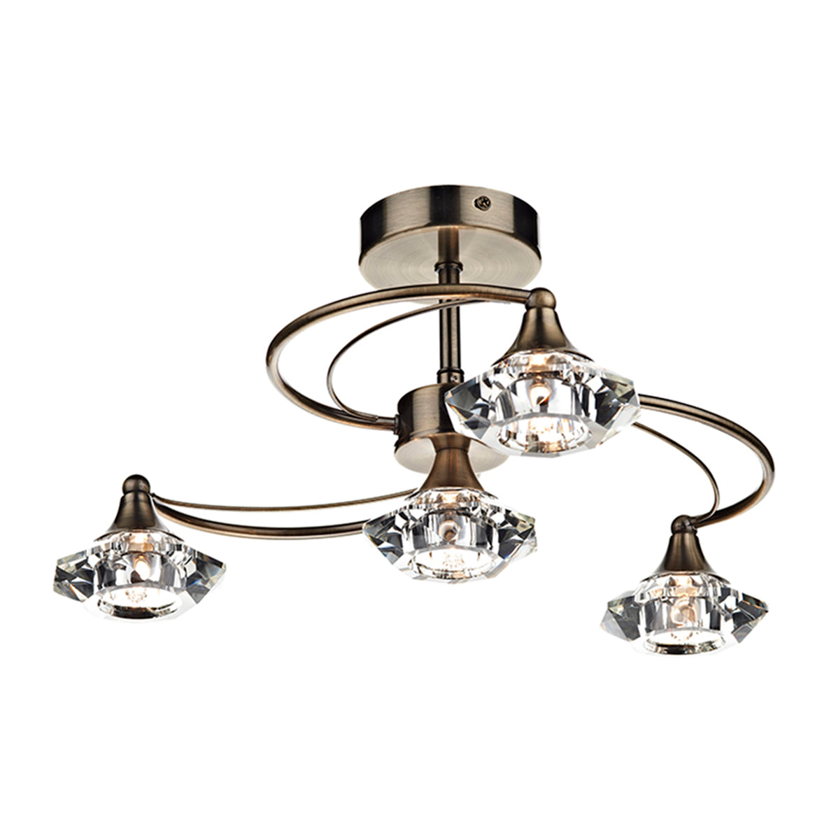 Lena 4 Light Antique Brass