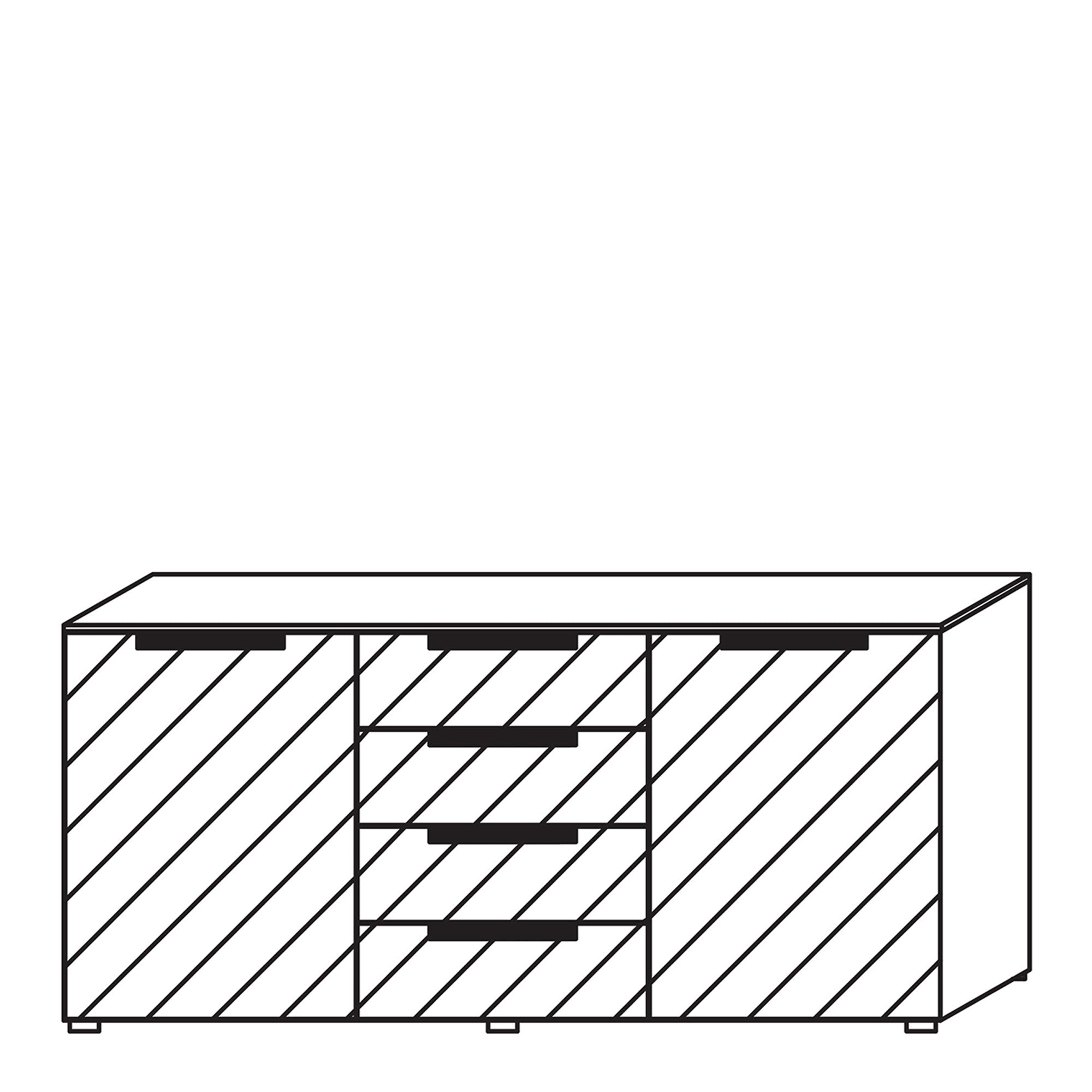 Malmo - 180cm Cupboard/Drawer Unit
