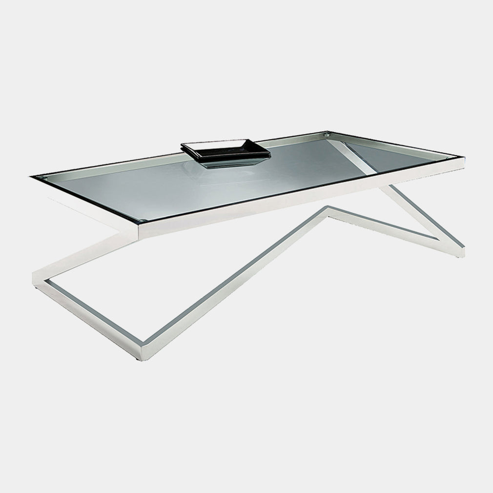 Rectangular Coffee Table Stainless Steel/Glass