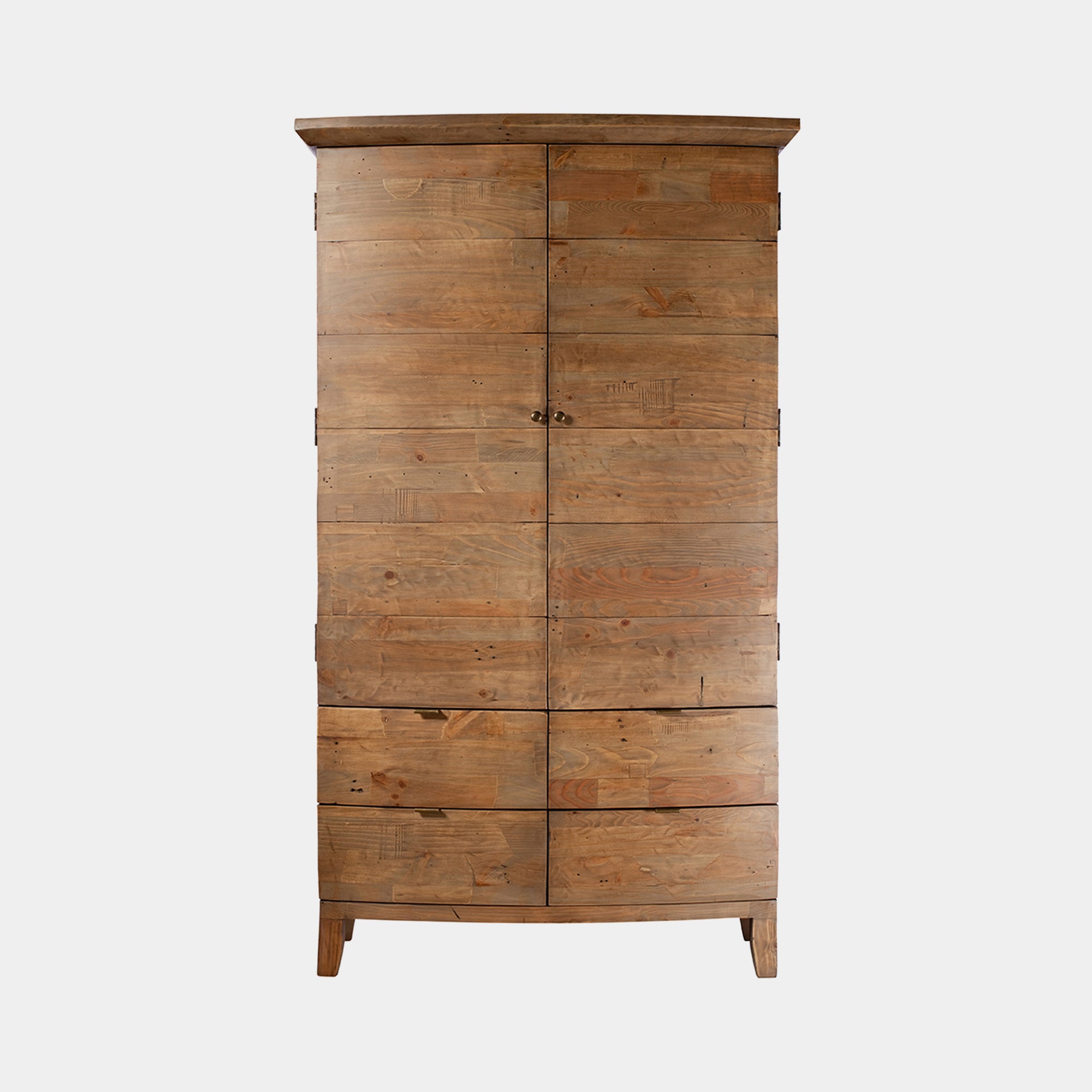 Large Double Wardrobe, Reclaimed Timbers In Sundried Wheat Finish