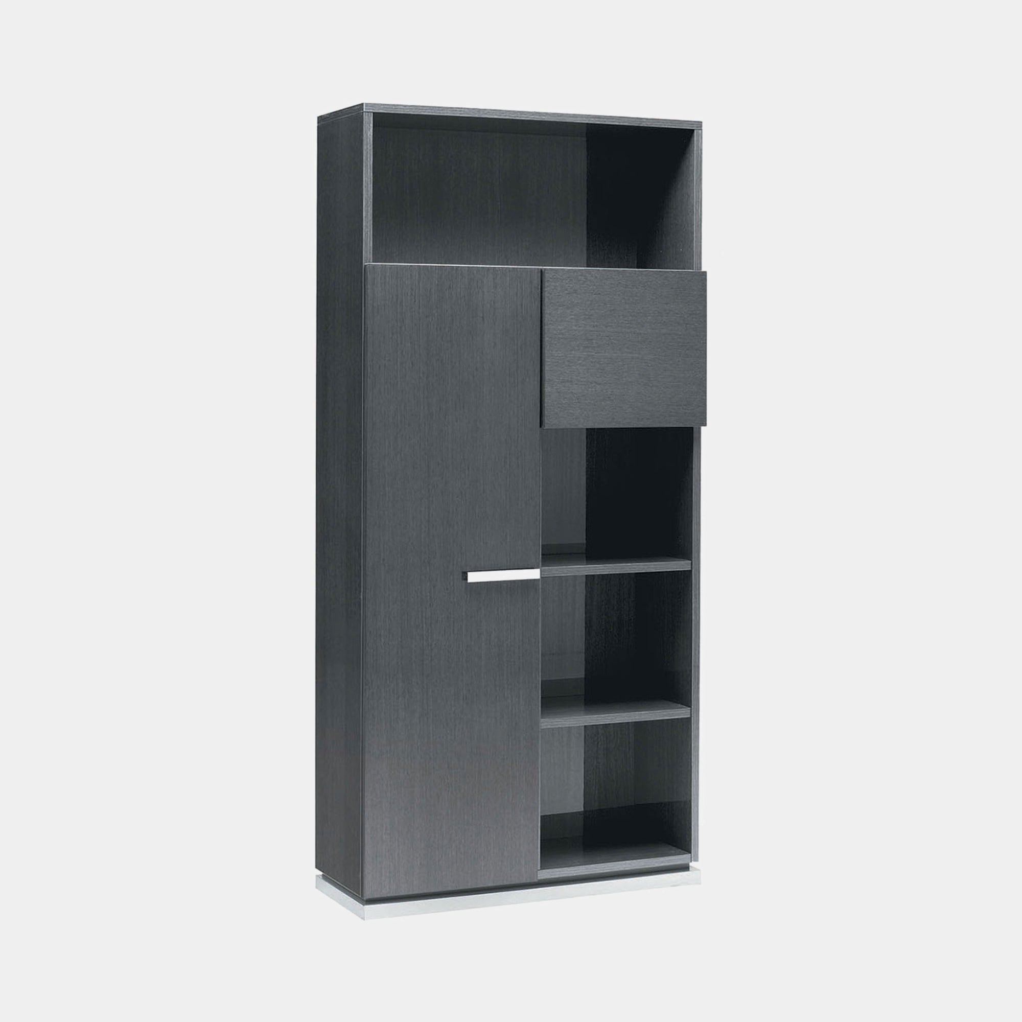 Library Bookcase Koto Gray High Gloss (Assembly Required)