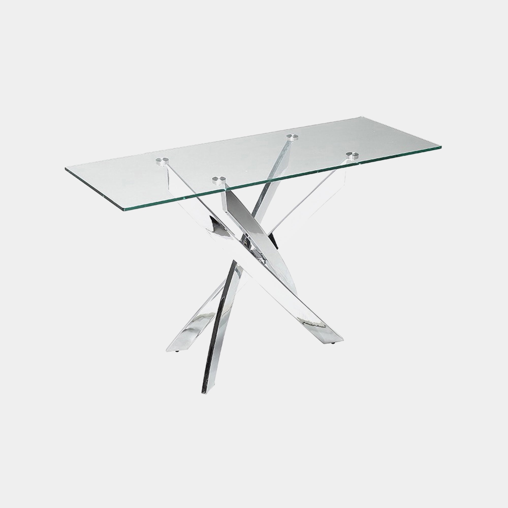 Console Table Chrome/Glass Top (Assembly Required)
