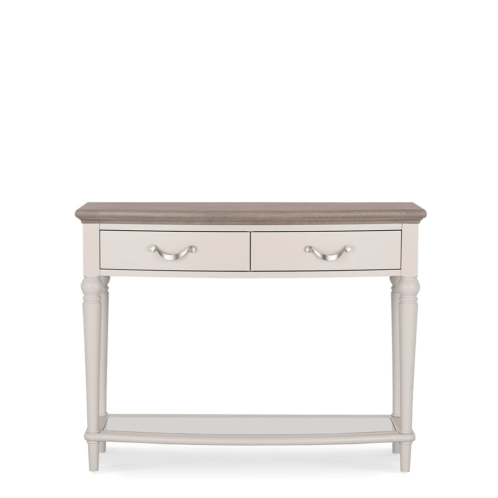 Grey Washed Oak & Soft Grey Console Table (Assembly Required)