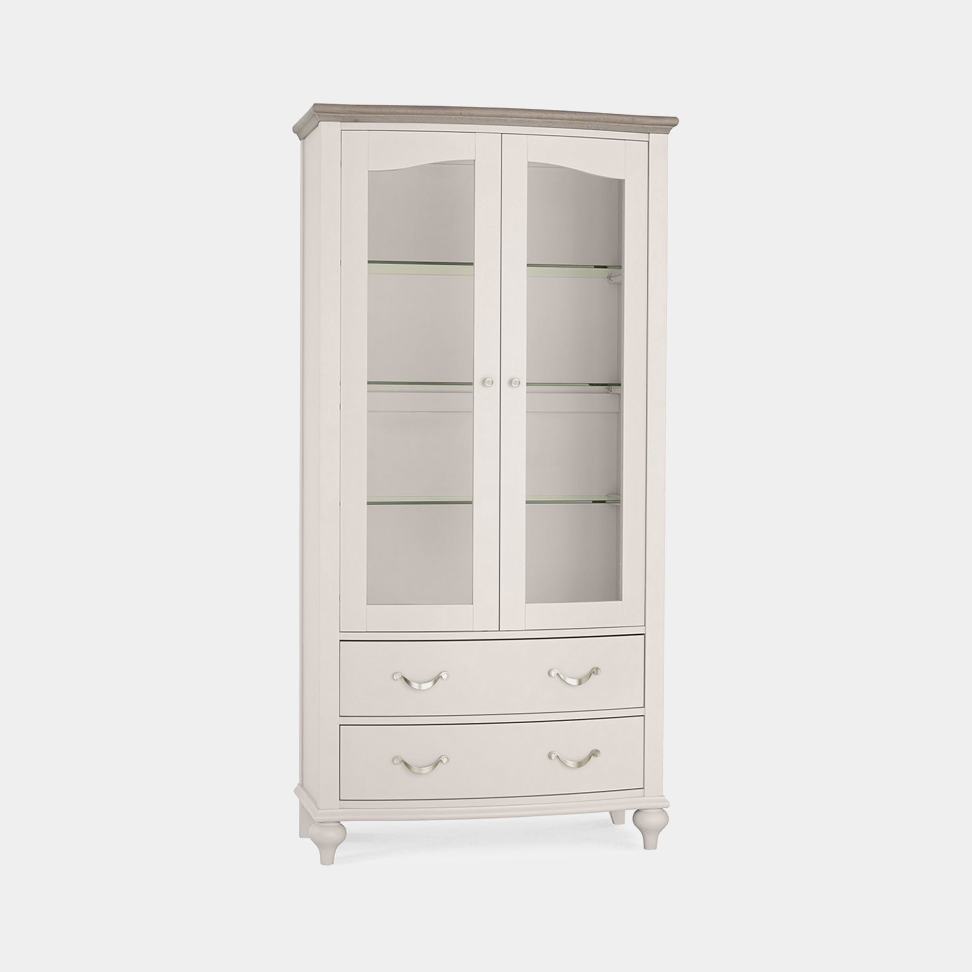 Chaetau - Grey Washed Oak & Soft Grey Display Cabinet