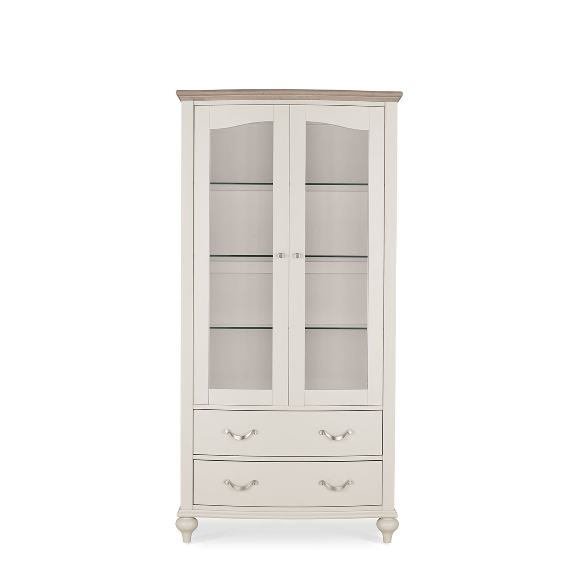 Chaetau - Grey Washed Oak & Soft Grey Display Cabinet