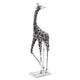 Giraffe Facing Back Small - Electroplated Silver