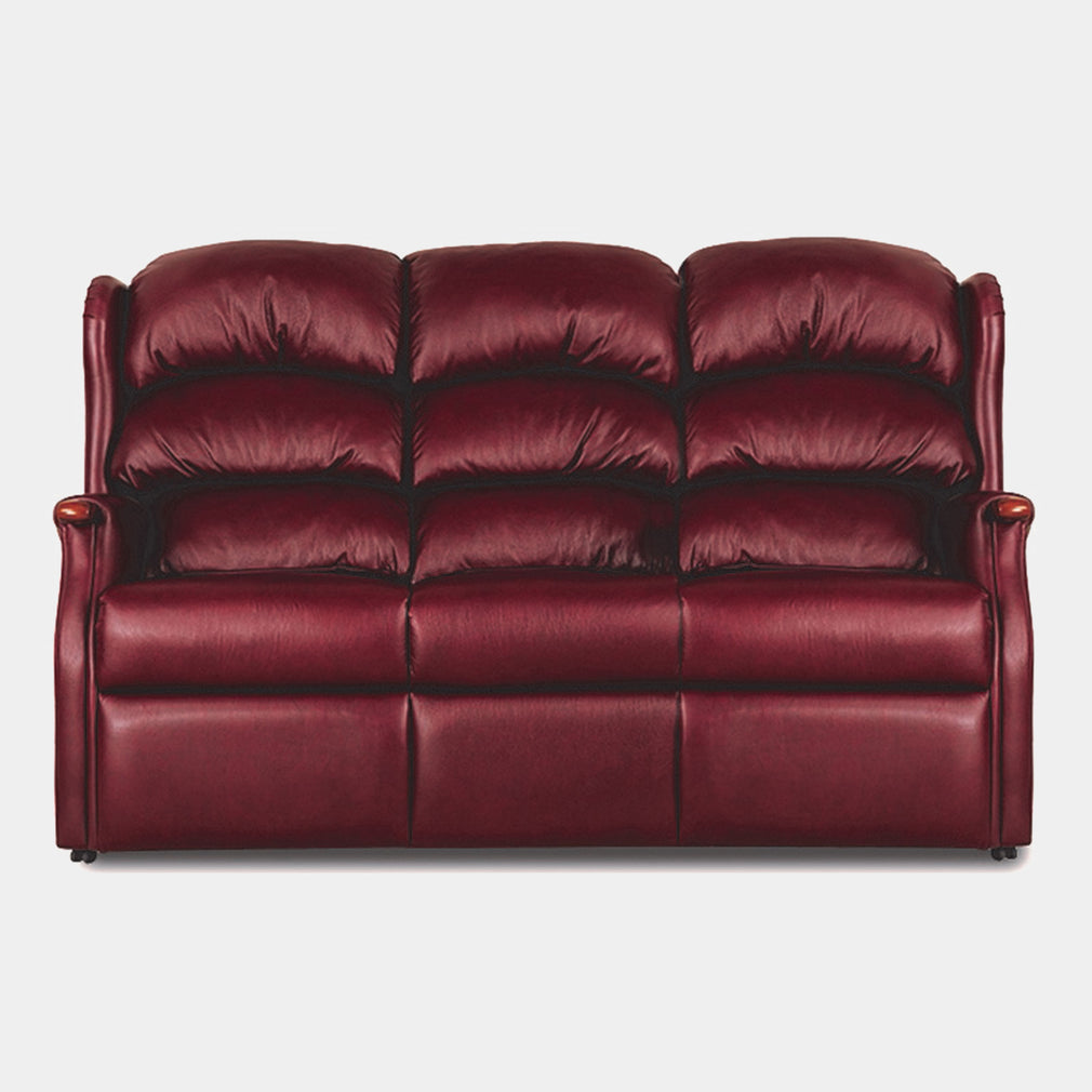 New Woodstock - Fixed 3 Seat Settee In Leather