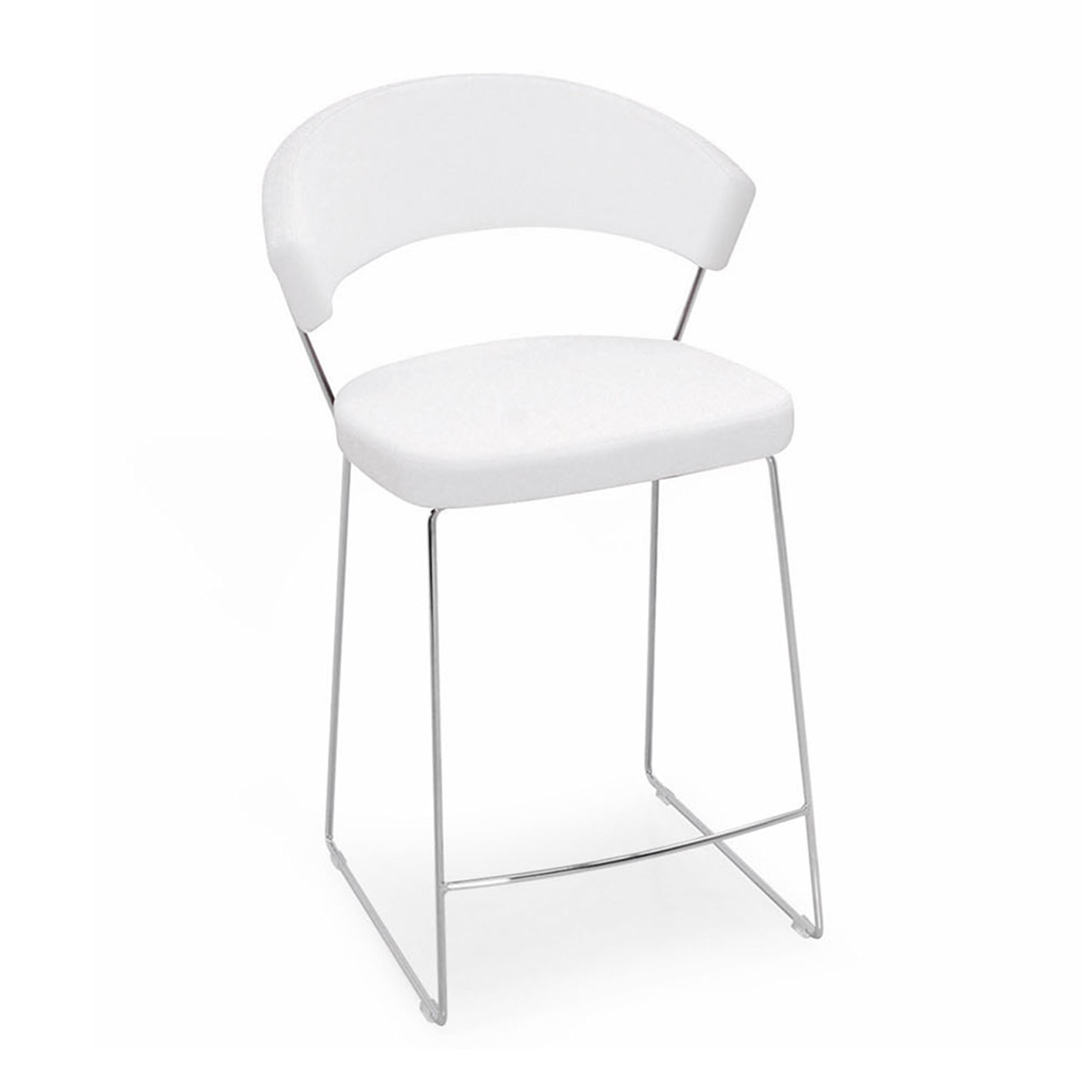 CB/1087-LH New York Stool P77 Chromed Frame & Leather Seat