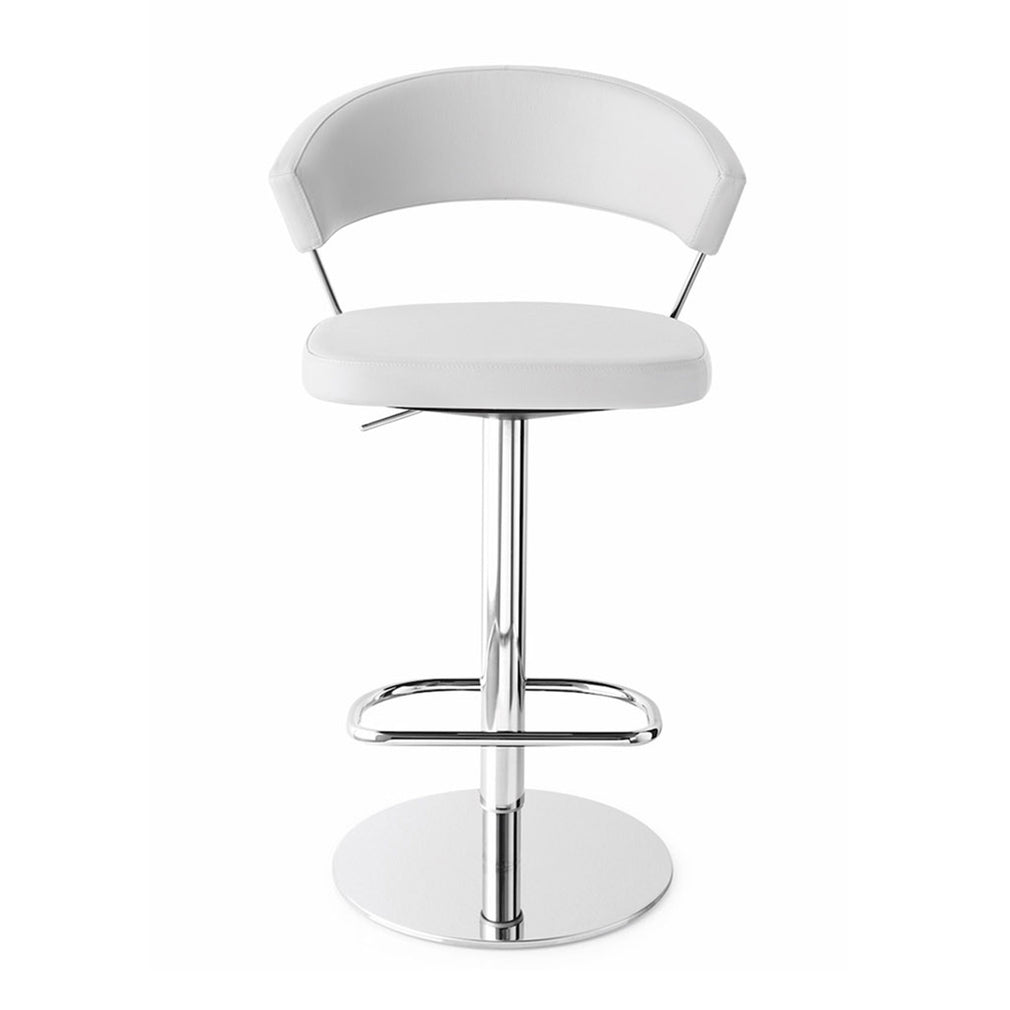 CB/1088-LH New York Stool P77 Chromed Frame & Leather Seat