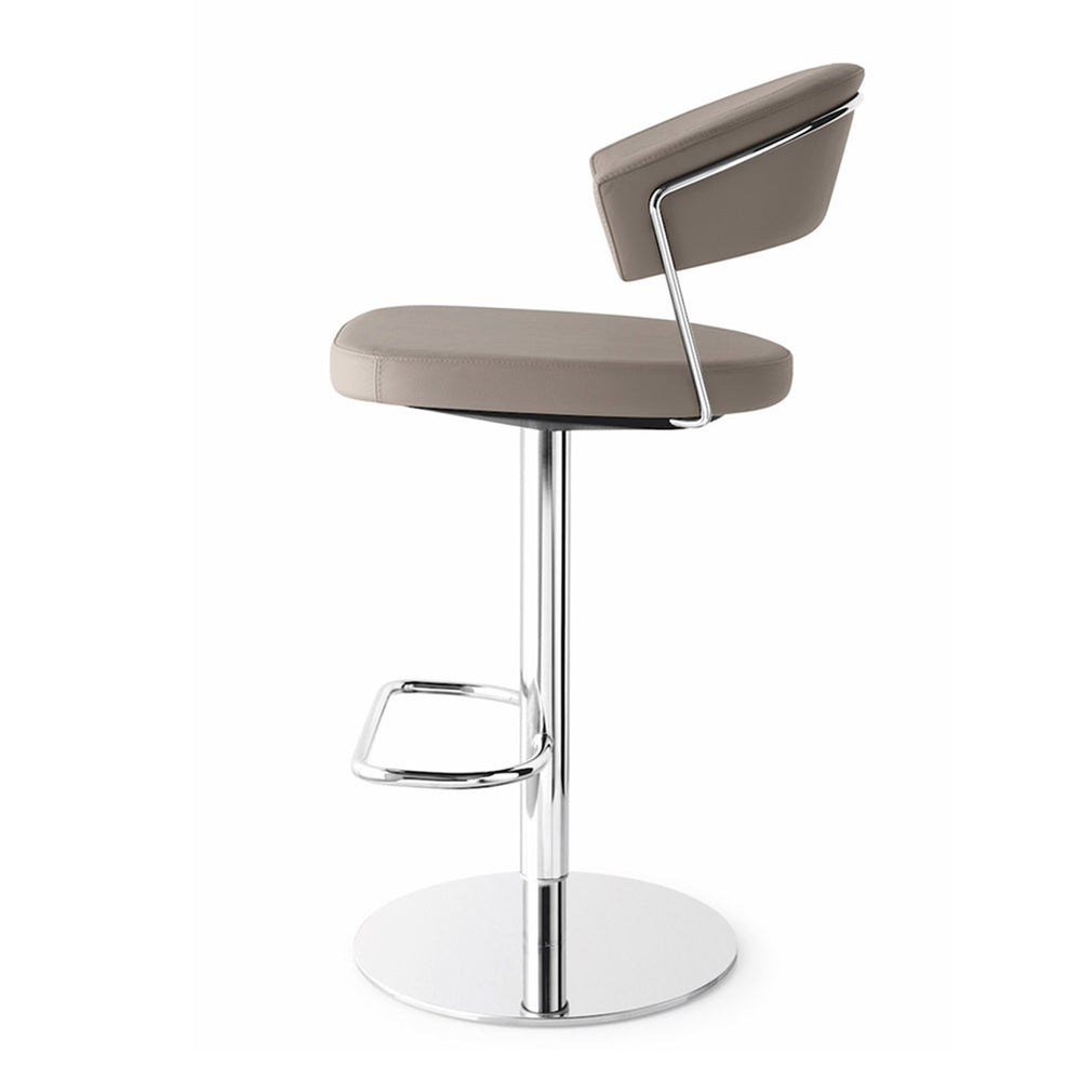 CB/1088-LH New York Stool P77 Chromed Frame & Leather Seat