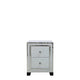 Madison - 2 Drawer Bedside Cabinet White Clear & Mirror Finish