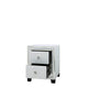 Madison - 2 Drawer Bedside Cabinet White Clear & Mirror Finish