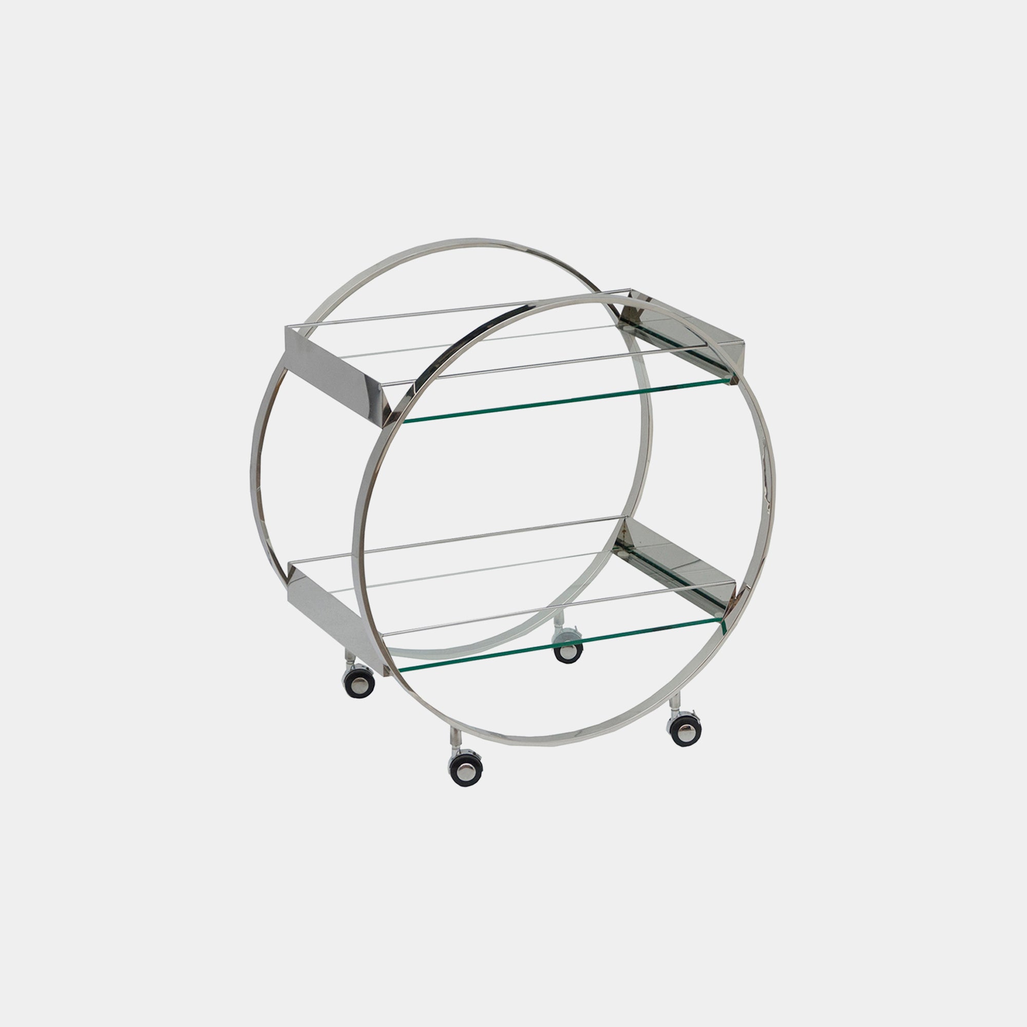 Drinks Trolley Clear Glass Stainless Steel Frame (Assembly Required)