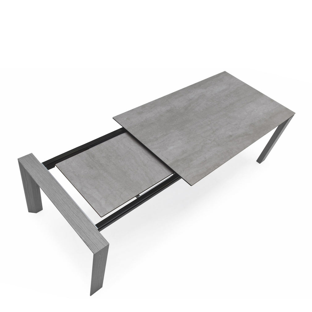CS/4058-LV160 P1C Cement Ceramic Top Grey Extending Dining Table