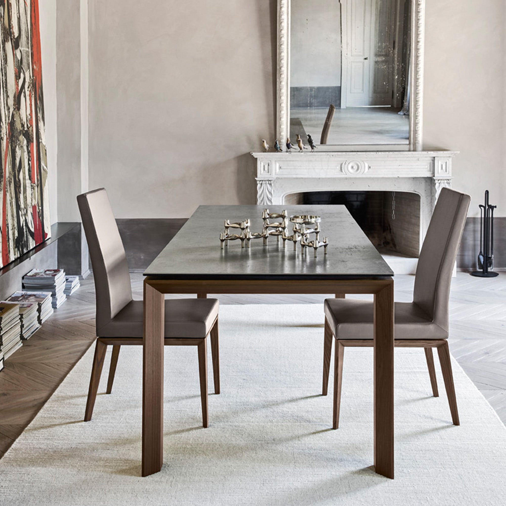 CS/4058-LV160 P1C Cement Ceramic Top Grey Extending Dining Table