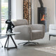 Swivel Chair with Chrome Frame In Leather Cat 20 L/Split