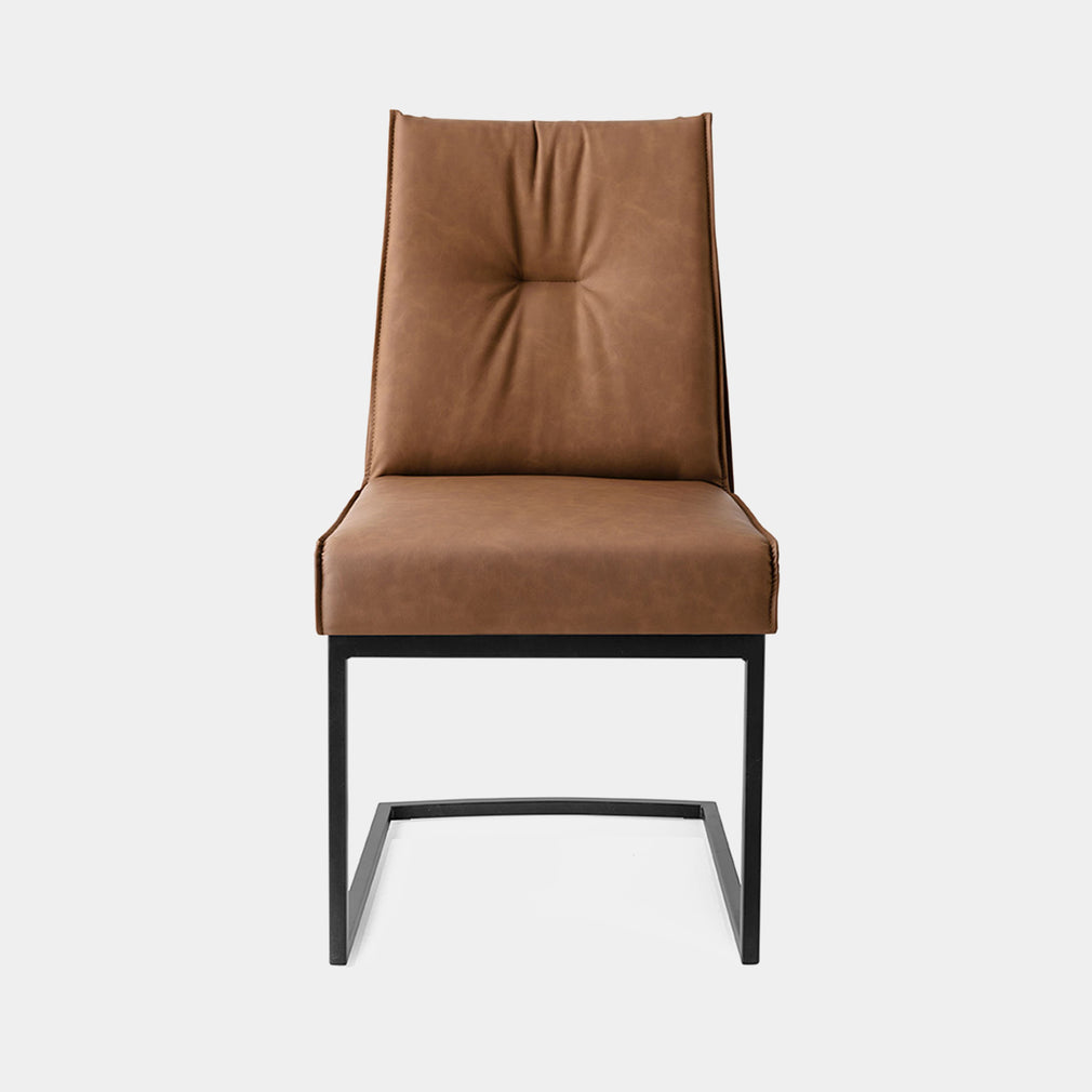 Calligaris Romy - CS/1906-VDining Chair In S0B Tobacco With P15 Matt Black Frame