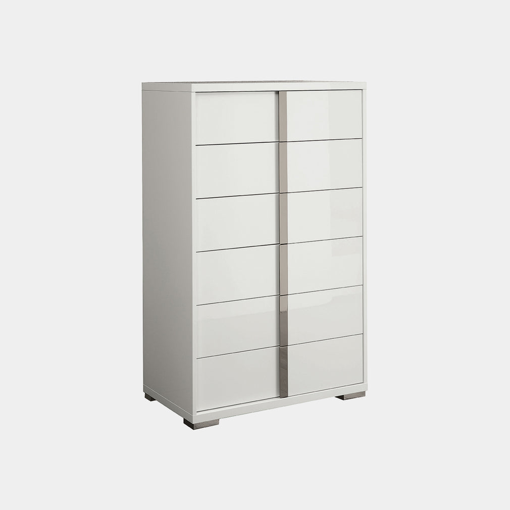 6 Drawer Chest In White High Gloss