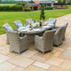 Oyster Bay - 8 Seat Oval Garden Dining Set with Ice Bucket - Light Grey