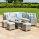 Oyster Bay - Corner Garden Dining Set with Rising Table Including Ice Bucket