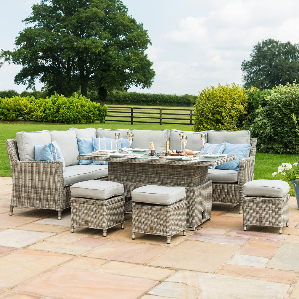 Oyster Bay - Corner Garden Dining Set with Rising Table Including Ice Bucket