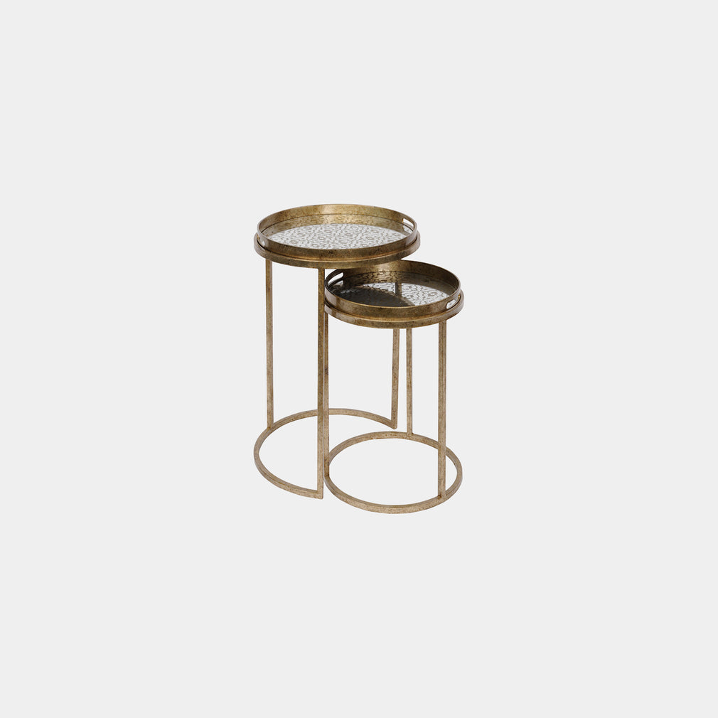 Danube - Set Of 2 Side Tables In Antique Gold